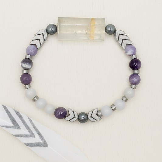 Angel Armor Silver - Quantum Healer Gemstone Bracelet in 7 Variations - EnergyofTribe