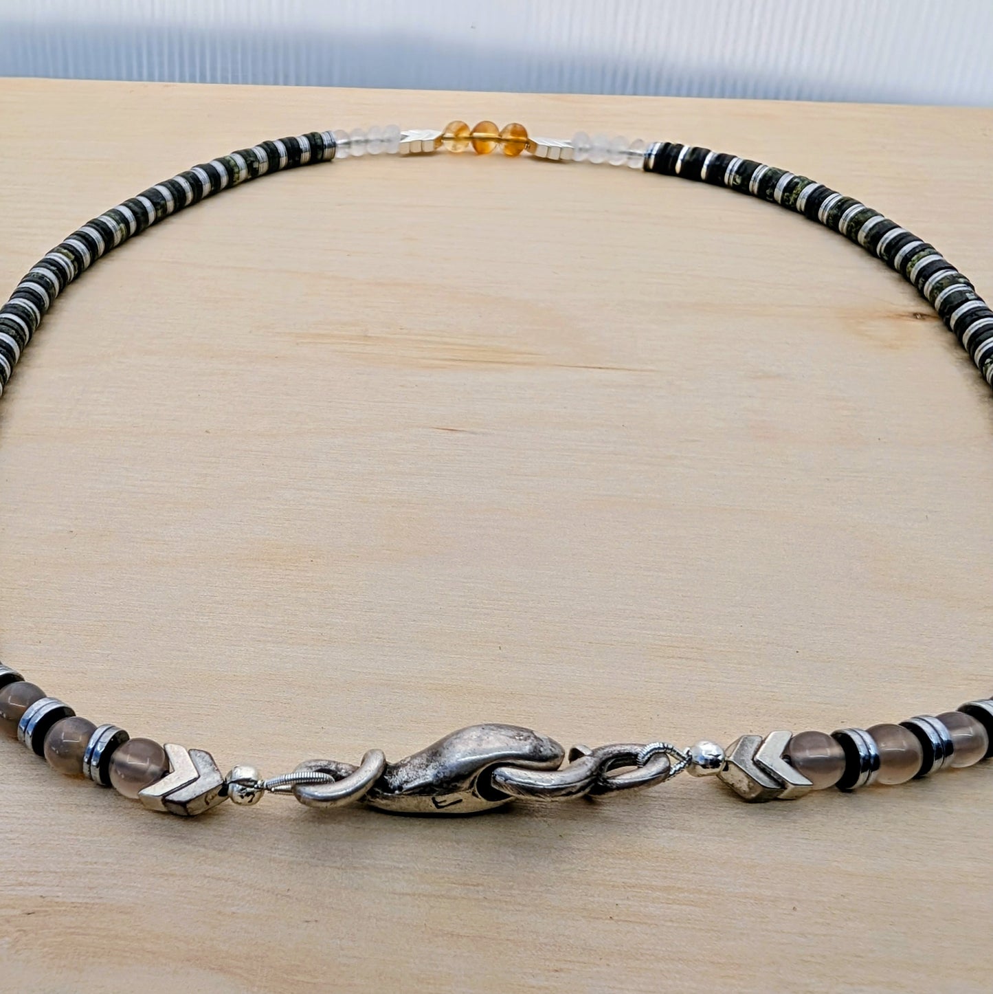 Solar Sentinel – Guardian of Renewal Necklace with Citrine and Kambaba Jasper - EnergyofTribe