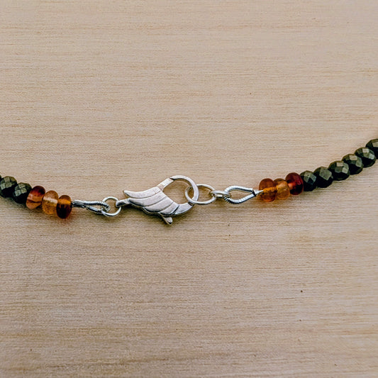 Emerald Flame – Guardian of Sensual Sovereignty Necklace with Emerald, Pyrite, Jade and Orange Carnelian - EnergyofTribe