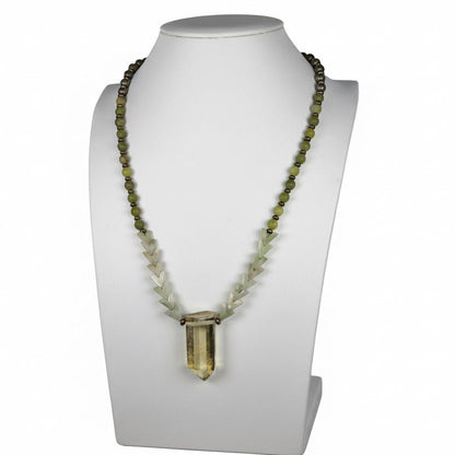 Vitality Rising Citrine, Jade and Pyrite Necklace