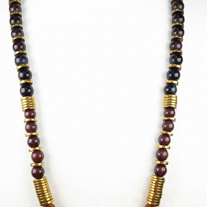 Angel Blade Pyrite, Amber, Garnet, and Shungite Spiritual Necklace