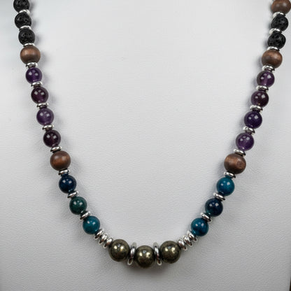 Alignment Rising Pyrite, Apatite & Amethyst Spiritual Necklace