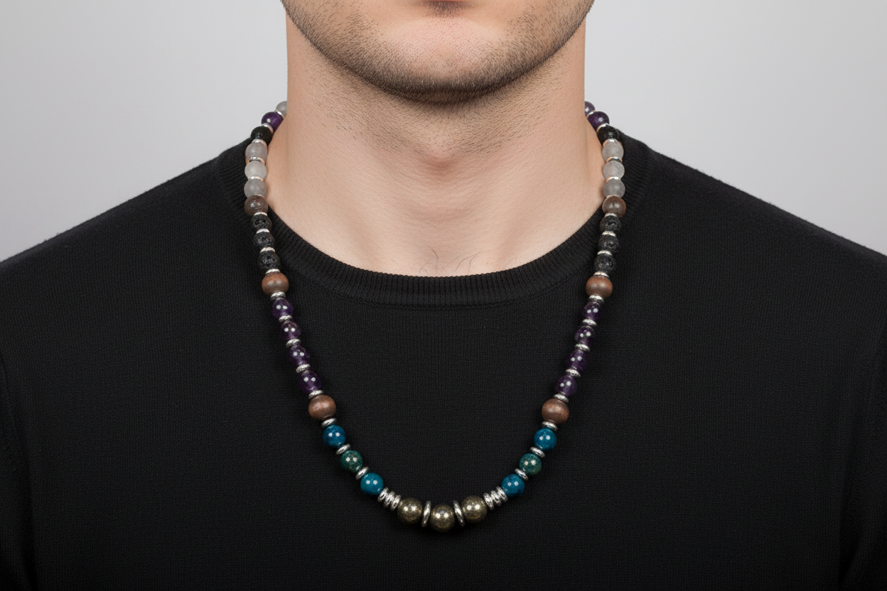 Alignment Rising Pyrite, Apatite & Amethyst Spiritual Necklace