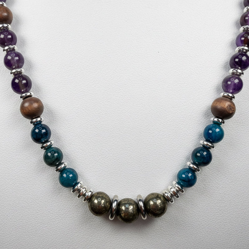 Alignment Rising Pyrite, Apatite & Amethyst Spiritual Necklace