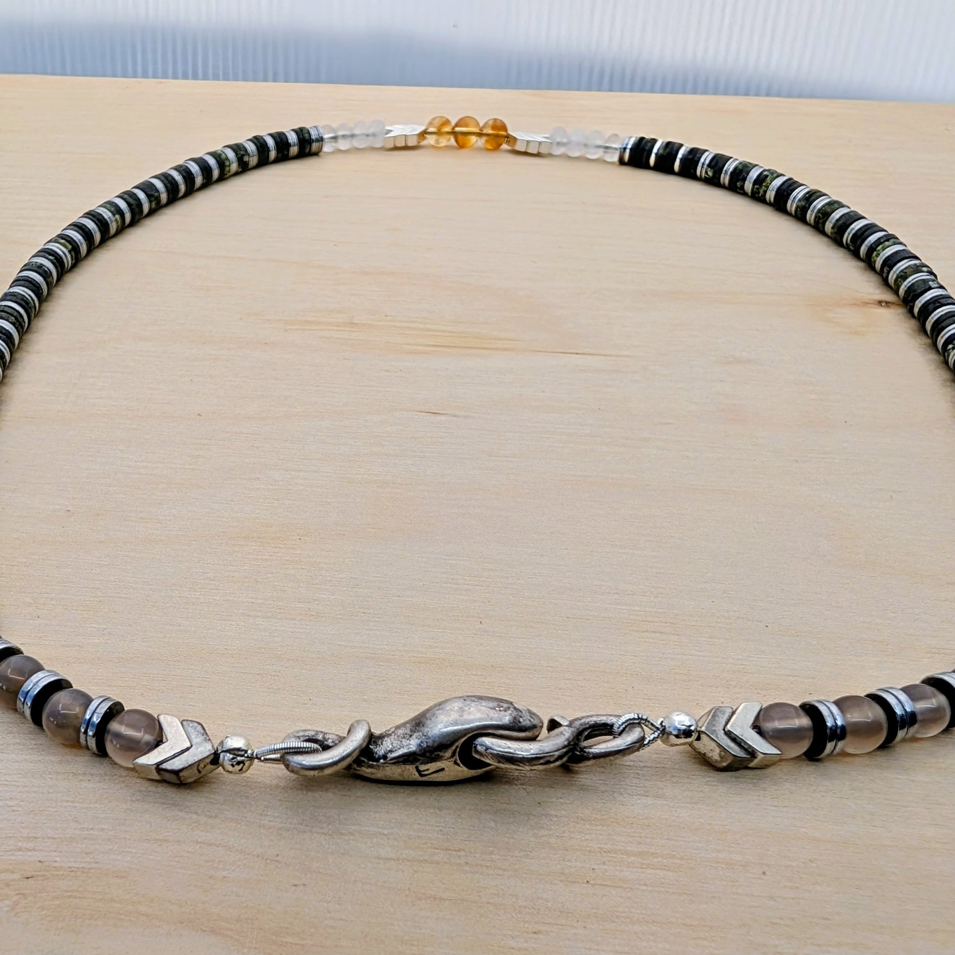 Solar Sentinel – Guardian of Renewal Necklace with Citrine and Kambaba Jasper - EnergyofTribe