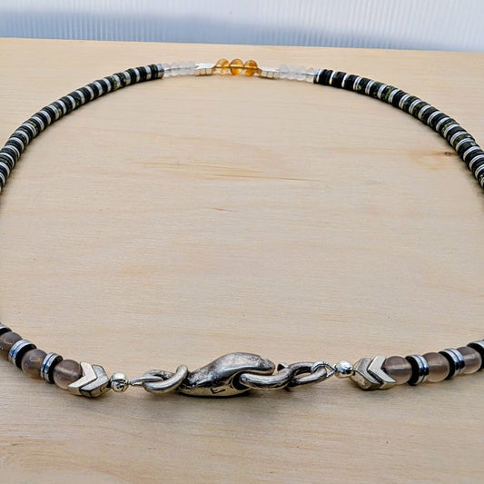 Solar Sentinel – Guardian of Renewal Necklace with Citrine and Kambaba Jasper - EnergyofTribe